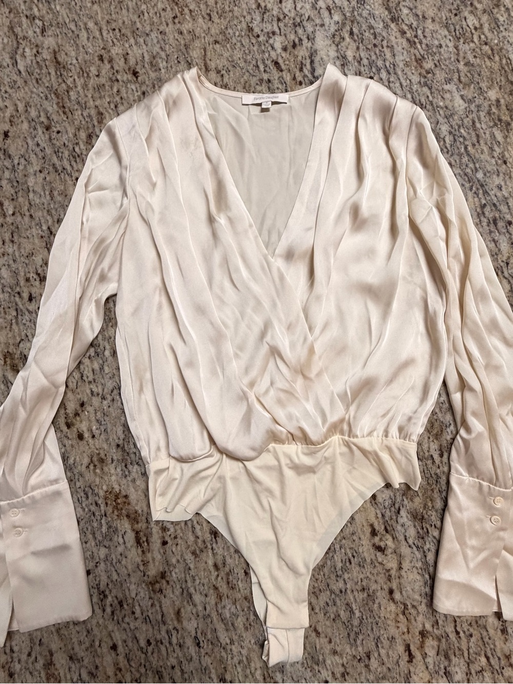 Favorite Daughter Ivory Wrap Bodysuit Top